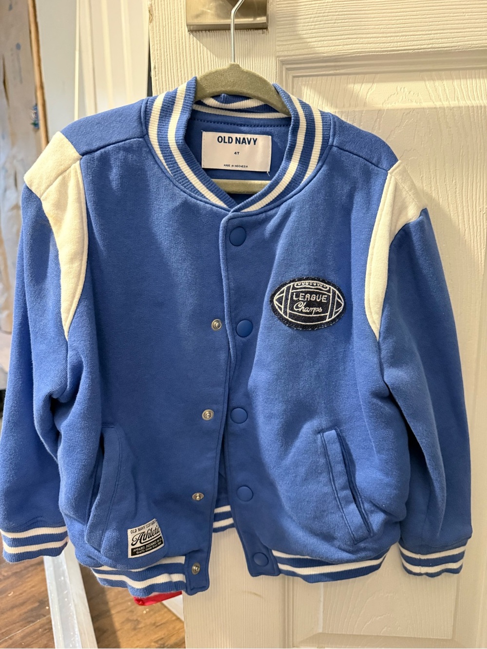 Old Navy Blue & White Kids Varsity-Style Jacket